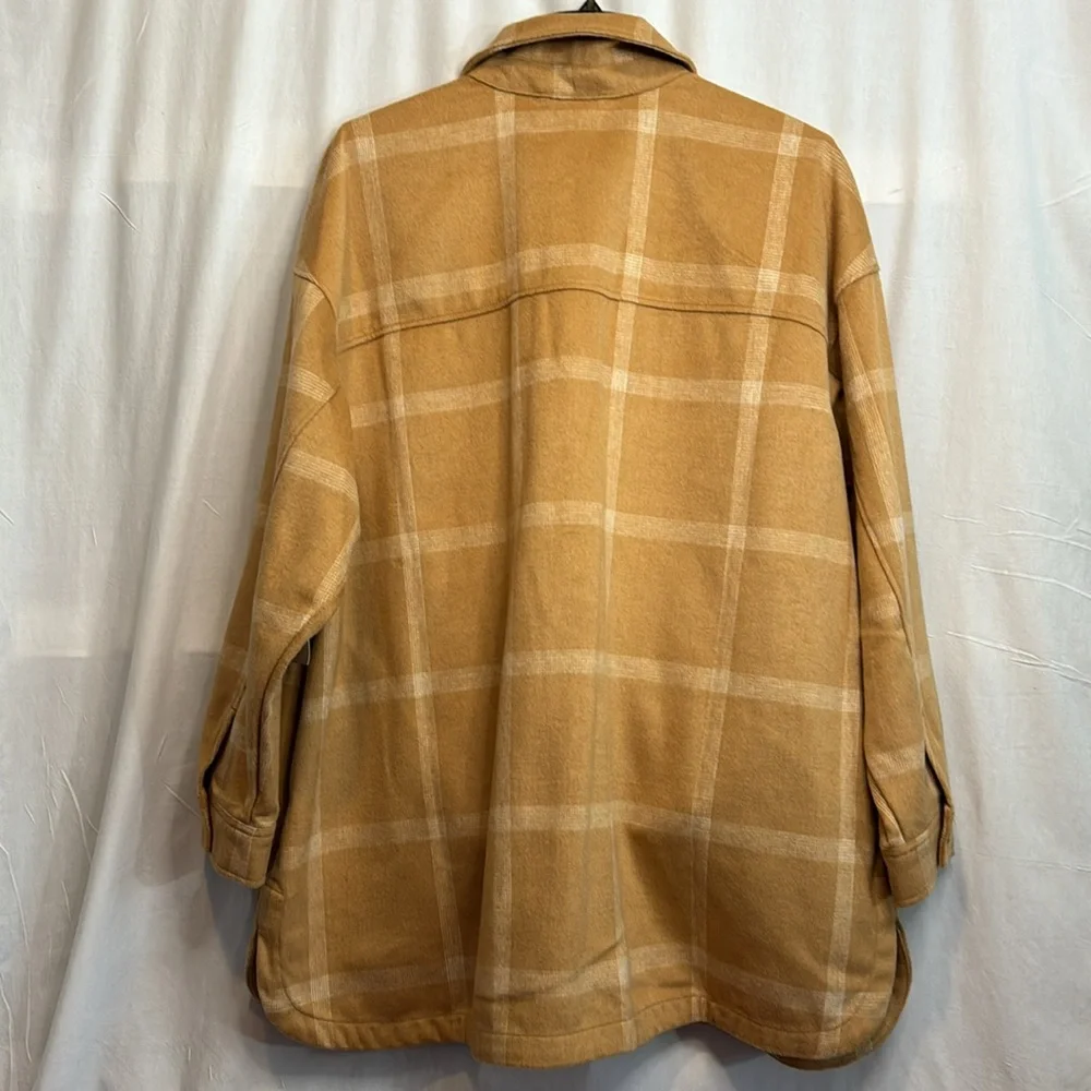 Sonoma Shacket Tan & White Plaid in Sizes 0X, 1X NWT - Picture 7 of 13